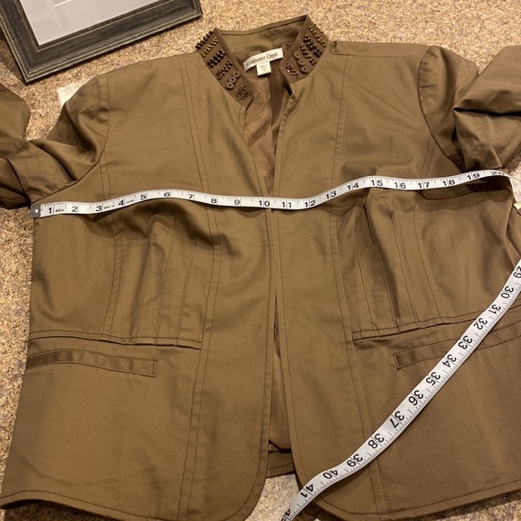 NWT Coldwater Creek Brown Shaped Bead Detailed Jacket Misses 16 - Picture 13 of 17